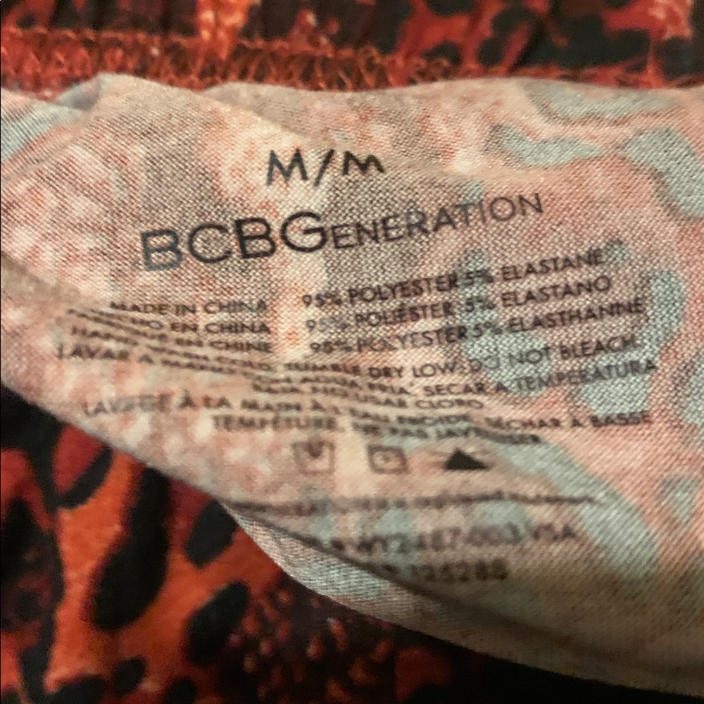 BCBGeneration Size M Crop Tee Animal Print Short Sleepwear Set - Picture 6 of 7